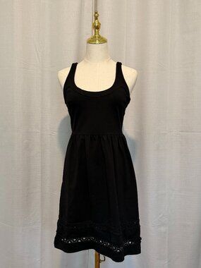 Cynthia Rowley Black Eyelet Lace Mini Dress Small